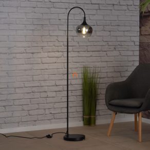   Lampă de podea cu abajur din sticlă de culoare fumurie, 150 cm - Maxy Globo 15548S, cu soclu 1xE27