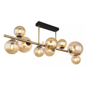   Lampă de tavan cu glob din sticlă, culoare alamă - Riha Globo 56135-9D