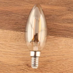   Sursă de lumină LED E14, 6 W, 380 lm, lumină de lumânare, sticlă fumurie