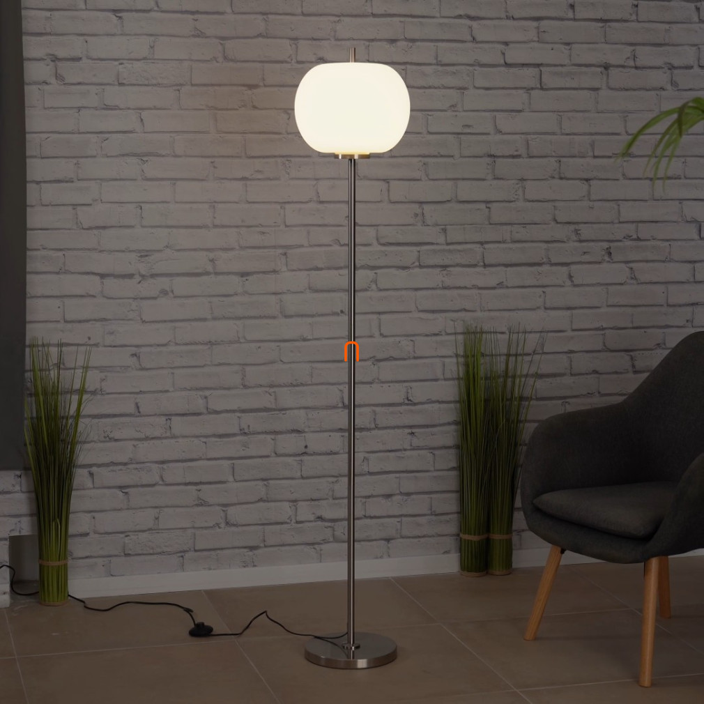 Lampa de podea cu comutator, 160 cm - Blacky I Globo 15345SNO, sticlă, 1xE27 soclu