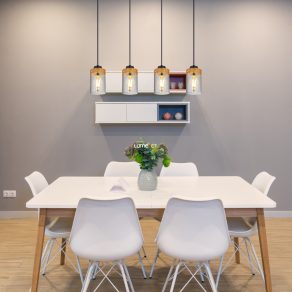   Lampă suspendată, neagră, cu patru socluri - Finca Globo 15557-4H