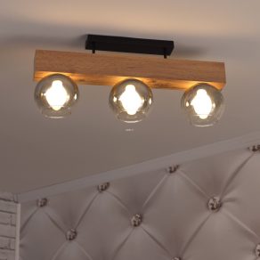   Lampă de tavan, lemn-negru, cu trei socluri - Moitas Globo 15656-3D