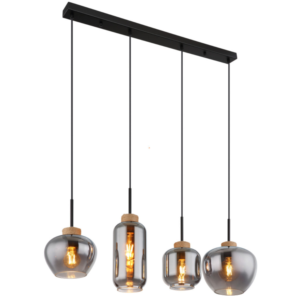 Lampă suspendată cu abajururi din sticlă de diferite forme - Matt Globo 15549-4H