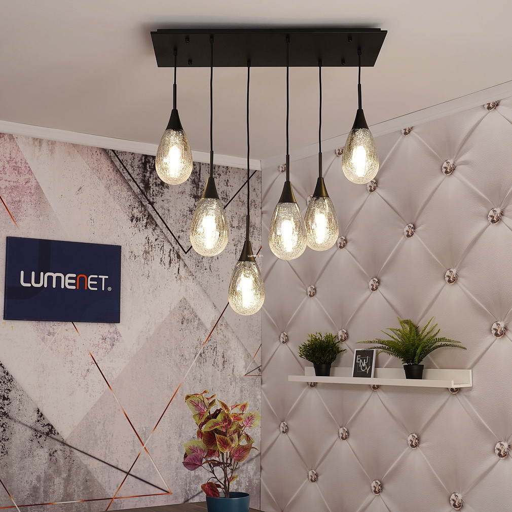 Lampa suspendată din sticlă spartă cu 6 becuri - Krys Globo 15576-6H