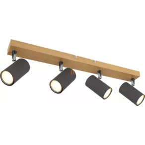Lampă spot, efect lemn, cu 4 socluri - Robby Globo 57911-4G