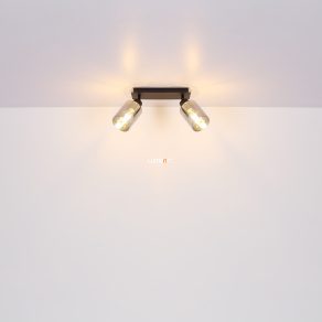   Spot de tavan, negru, cu două socluri - Hadera Globo 15465-2