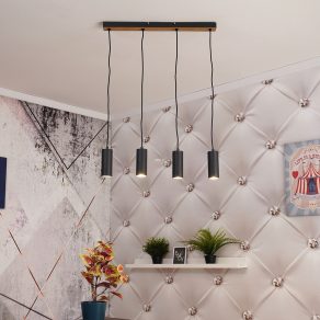   Lampă suspendată neagră cu 4 socluri - Robby Globo 57911-4HBW