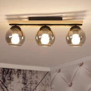   Lampă de tavan cu 3 socluri, culoare fumurie - Conni Globo 15569-3D