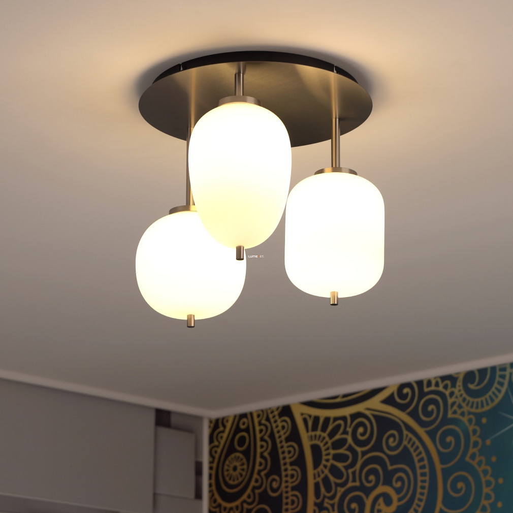 Lampă de tavan cu 3 abajururi din sticlă diferite - Blacky I Globo 15345-3DNO