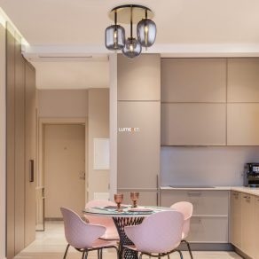   Lampă de tavan, alamă, trei socluri - Blacky Globo 15345-3DMM