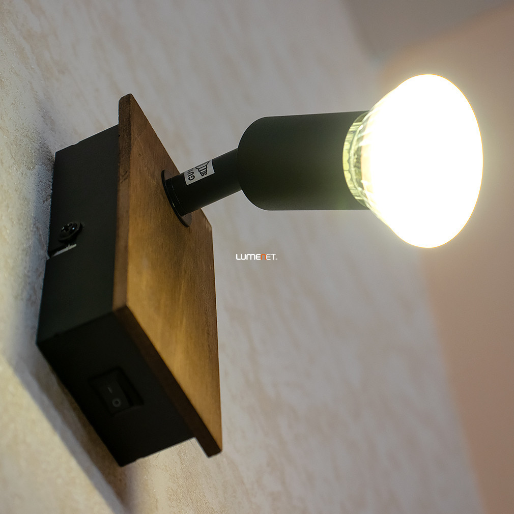 Spot lumina, efect negru-lemn - Drew Globo 57998-1W