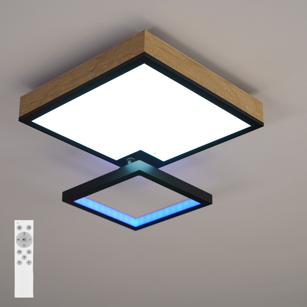 Lampă LED de tavan cu telecomandă și iluminare perimetrală cu culori variabile, 41x41 cm - Jacky Globo 41392-21