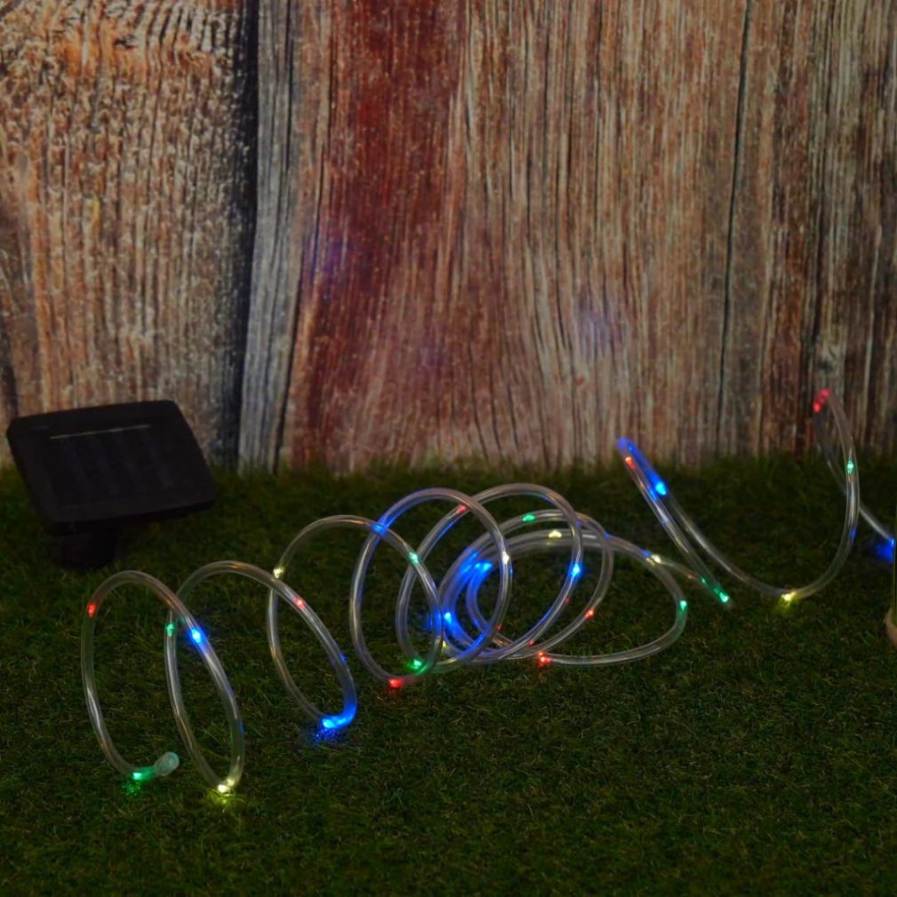 Ghirlanda luminoasă cu LED-uri colorate și panouri solare, pentru exterior, 5 m - Solar Globo 33689
