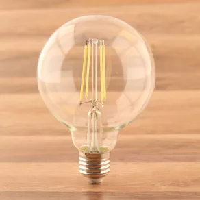   Sursă de lumină LED E27, 7 W, 850 lm, alb rece, sticlă transparentă
