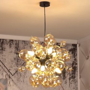   Lampă suspendată cu globuri din sticlă aurie - Udo Globo 15633HA