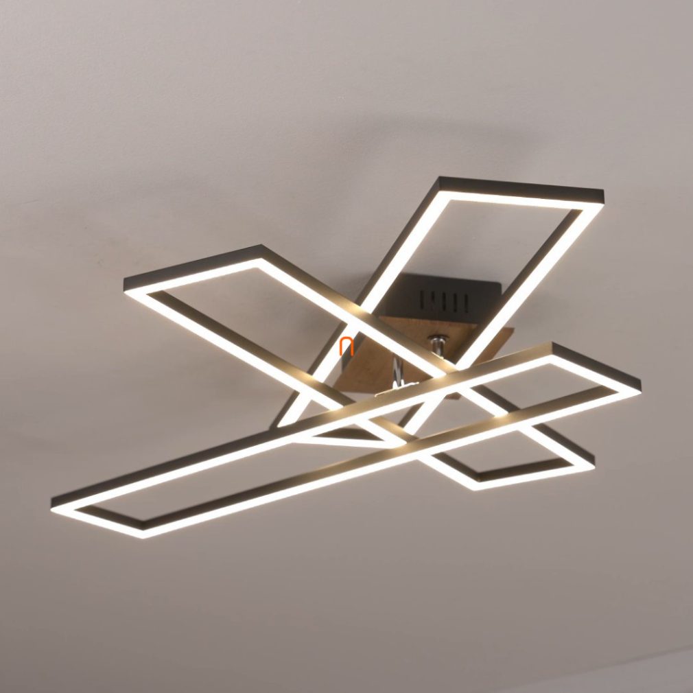 Lampa LED de tavan în culoare negru mat-natural - Dakari Globo 67208-40