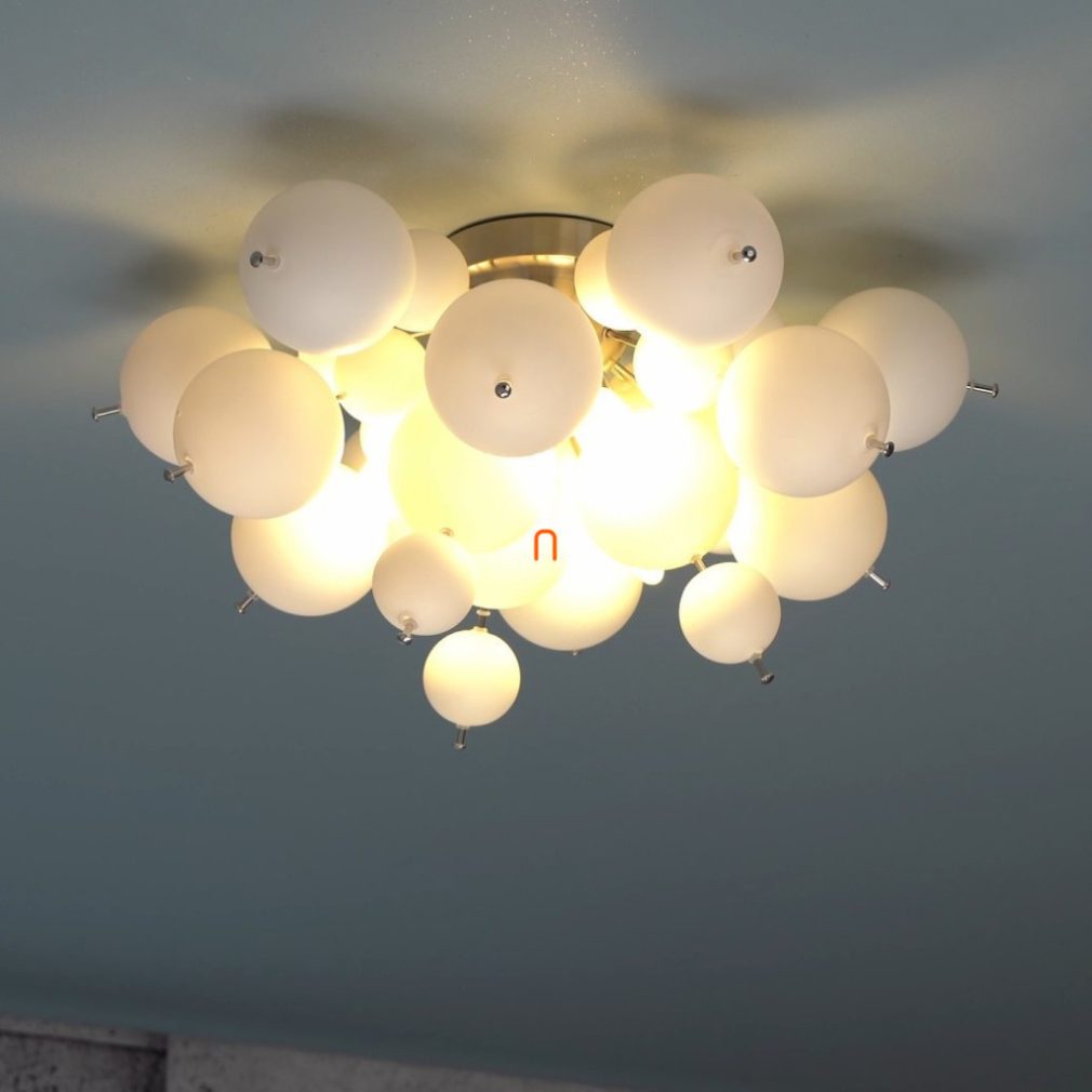 Lampa de tavan cu globuri din sticlă albă - Udo Globo 15633DO