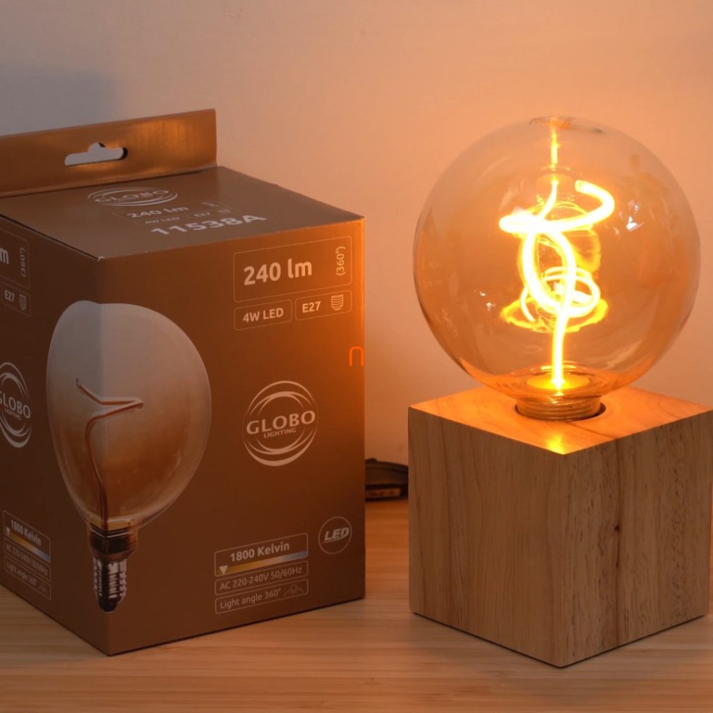 Sursa de lumină decorativă LED E27, 4 W, 240 lm, 1800 K, sticlă ambră cu tranziție de culoare