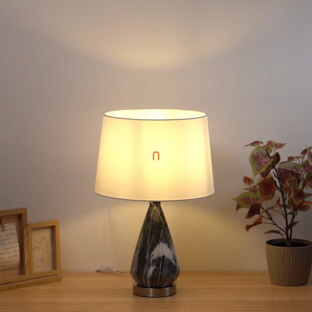 Lampa de masă cu bază din marmură, 54 cm - Kisa Globo 24147W - comutator basculant, 1xE27, 230 V