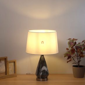   Lampă de masă cu bază cu efect de marmură, 54 cm - Kisa Globo 24147W - comutator basculant, soclu 1xE27, 230 V