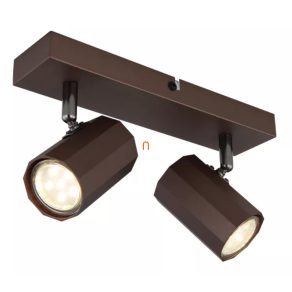   Lampă spot cu nervuri, de culoare bronz închis, cu 2 socluri - James Globo 57919-2