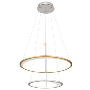   Lampă LED suspendată cu telecomandă, aurie și argintie - Umbra Globo 67333-44H