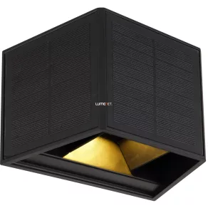   Lampa de perete cu senzor de mișcare și lumină solară, alb cald, negru - Solar Globo 36495