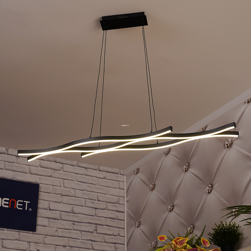 Lampa suspendată cu LED-uri ondulate, culoare neagră - Geronimo Globo 67206H