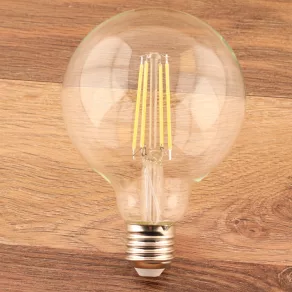   Sursă de lumină LED E27, 7 W, 800 lm, alb rece, sticlă transparentă
