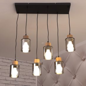 Lampă suspendată de culoare fumurie - Reid Globo 15707-6H