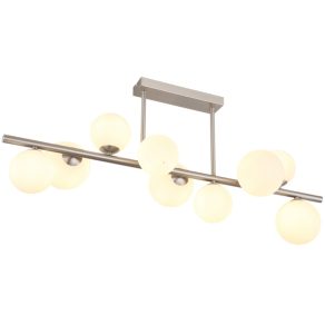   Lampă de tavan în culoarea nichel cu 9 socluri - Riha Globo 56140-9D