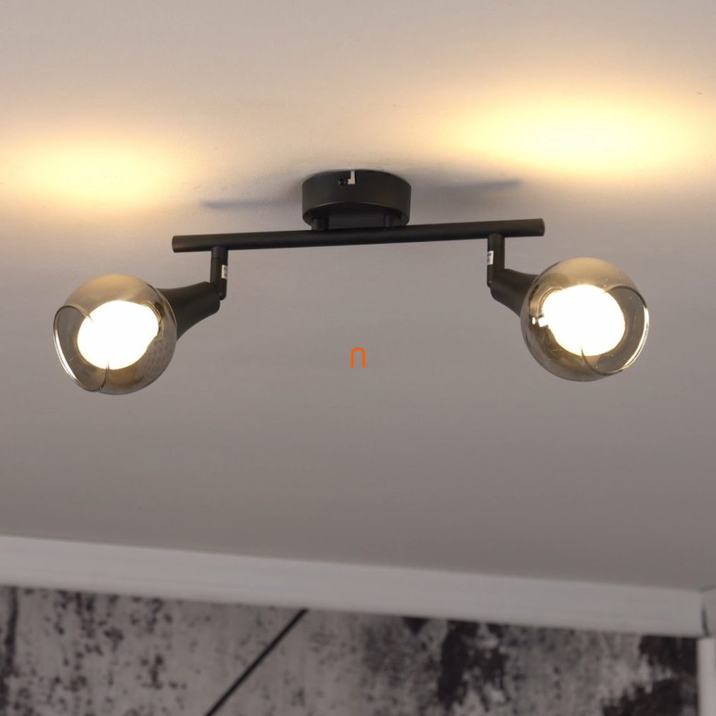 Lampa spot cu braț și 2 socluri, fum - Glyptar Globo 57904-2