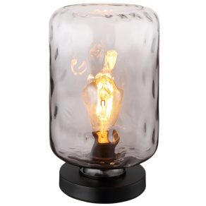   Lampă de masă cu atmosferă în nuanță fumurie, sticlă, 32 cm - Darina Globo 16046TS - gradient de culoare, comutator basculant, soclu 1xE27, 230 V