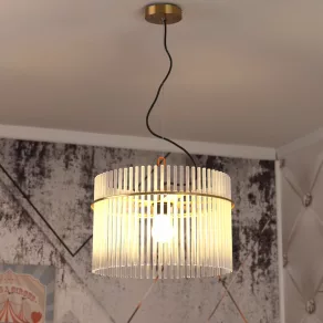   Lampă suspendată cu tijă din sticlă - Gorley Globo 15698HM