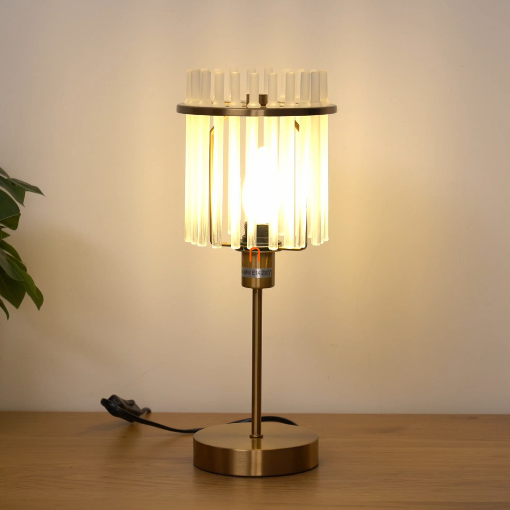 Lampa de masă cu sticlă, 37 cm - Gorley Globo 15698TM - comutator basculant, 1xE14, 230 V