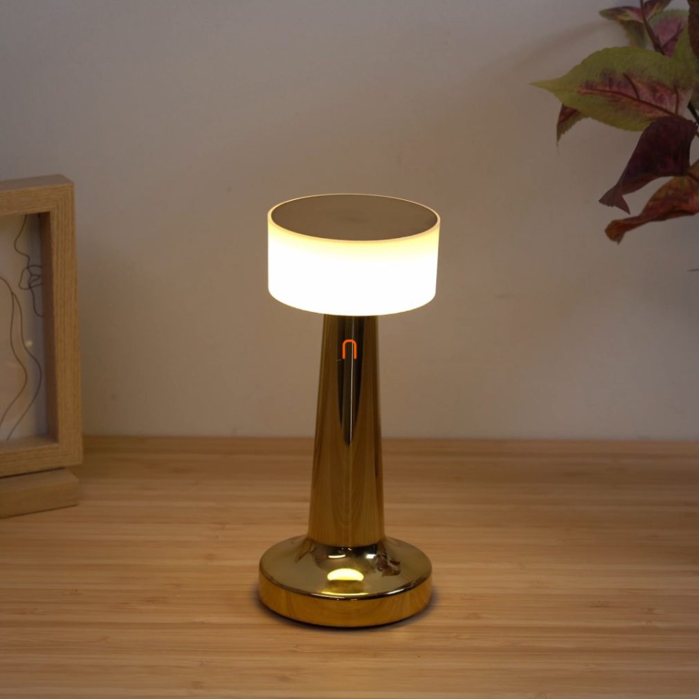 Lampa LED de masă reglabilă, 21,5 cm - Angelika Globo 58447M, cu baterie, reîncărcabilă, portabilă, cu intensitate reglabilă, comutator tactil, cablu de 1,5 m, 2700-6500-4000 K, 55 lm, 1 W, 230 V