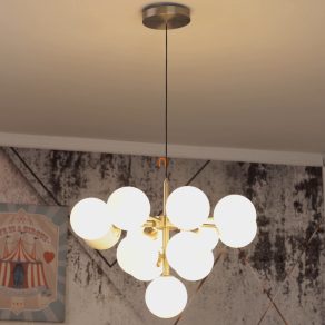   Lampă suspendată cu glob din sticlă, culoare opal auriu mat - Grappy Globo 56143-13G