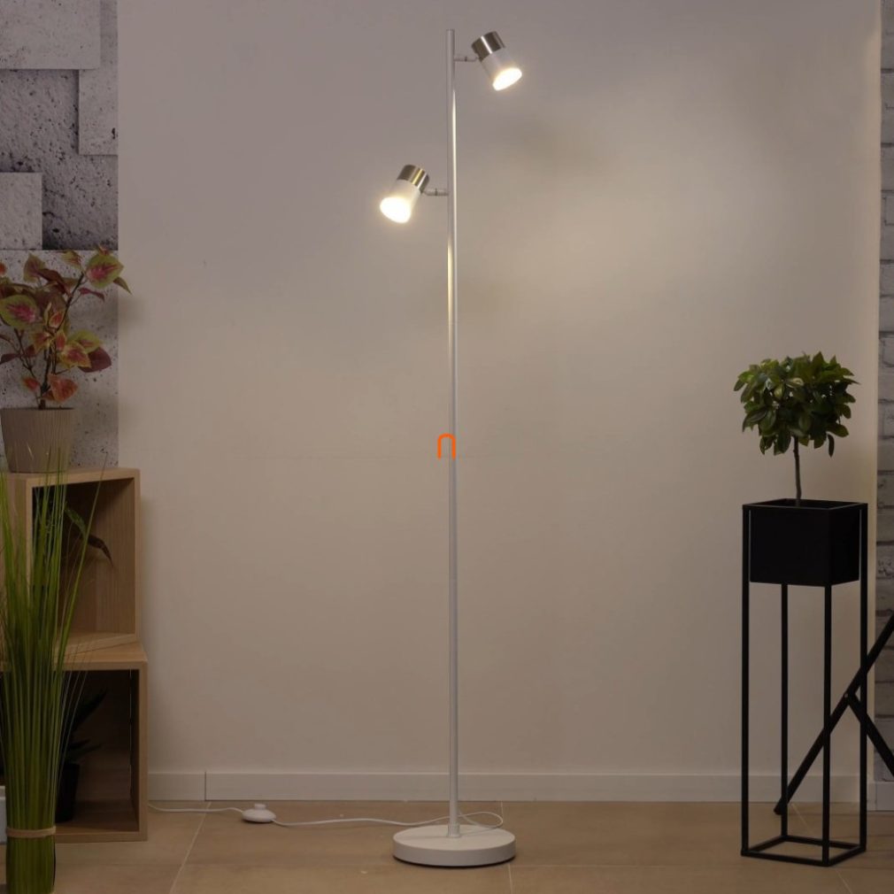Lampa de podea, albă, 154 cm - Brisbon Globo 57851S, comutator cu picior, 2xGU10, 230 V