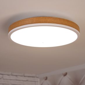   Lampă LED rotundă pentru tavan, efect lemn - Doro Globo 416080WWD2R