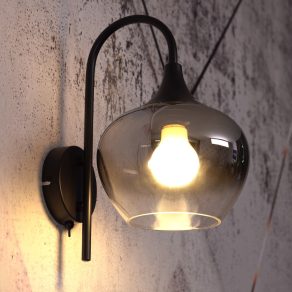   Aplică cu abajur din sticlă de culoare fumurie - Maxy Globo 15548W