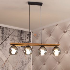   Lampă suspendată de culoare fumurie cu 4 socluri - Conni Globo 15569-4HW