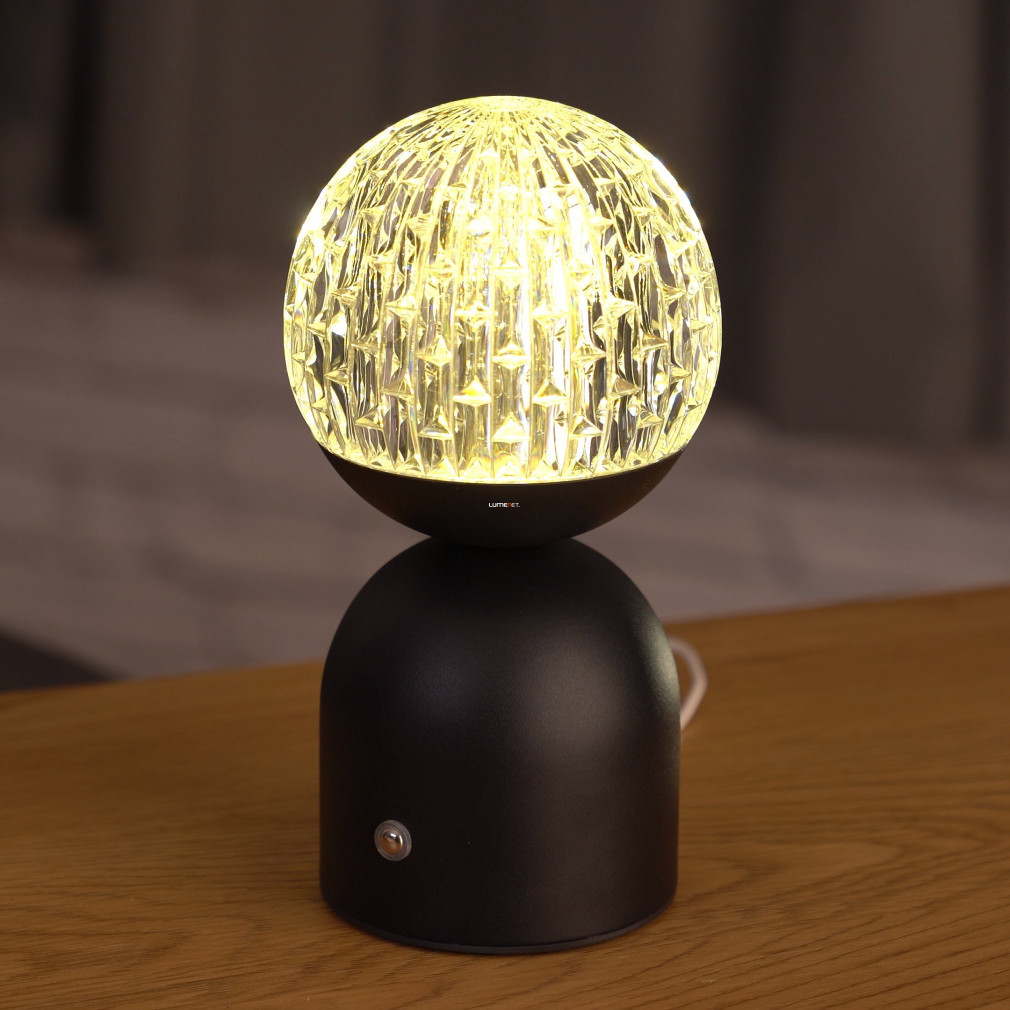 Glob de cristal LED de masă, 20 cm - Julsy Globo 21007S, memorie, USB, acumulator, portabil, 2700-6500 K, 173 lm, 2,5 W