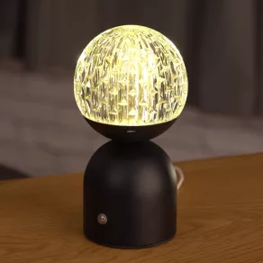   Sferă de cristal LED de birou reîncărcabilă, 20 cm - Julsy Globo 21007S, memorie, USB, cu baterie, portabilă, 2700-6500 K, 173 lm, 2,5 W