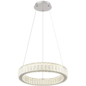   Lampă LED suspendată cu telecomandă și incrustări de cristal, 50 cm, alb rece-alb cald - Mucky Globo 67162-50