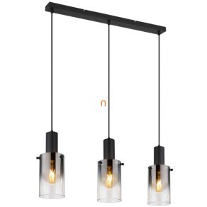   Lampă suspendată de culoare fumurie cu 3 socluri, sticlă - Florentina Globo 15907-3H