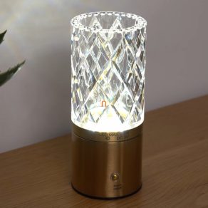   Lampă LED de birou reglabilă, culoare alamă, reîncărcabilă, 19 cm - Lunki Globo 21010M, alimentată cu baterii, portabilă, cu intensitate reglabilă, cu cablu de 0,5 m, 2700-6500-4000 K, 185 lm, 2,5 W, 5 V