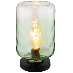   Lampă de masă verde, din sticlă, 32 cm - Darina Globo 16046TG - gradient de culoare, comutator basculant, soclu 1xE27, 230 V