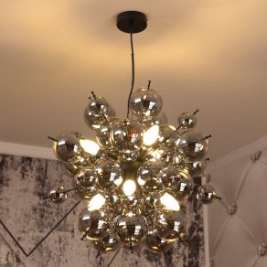   Lampă suspendată cu globuri din sticlă de culoare fumurie - Udo Globo 15633HS