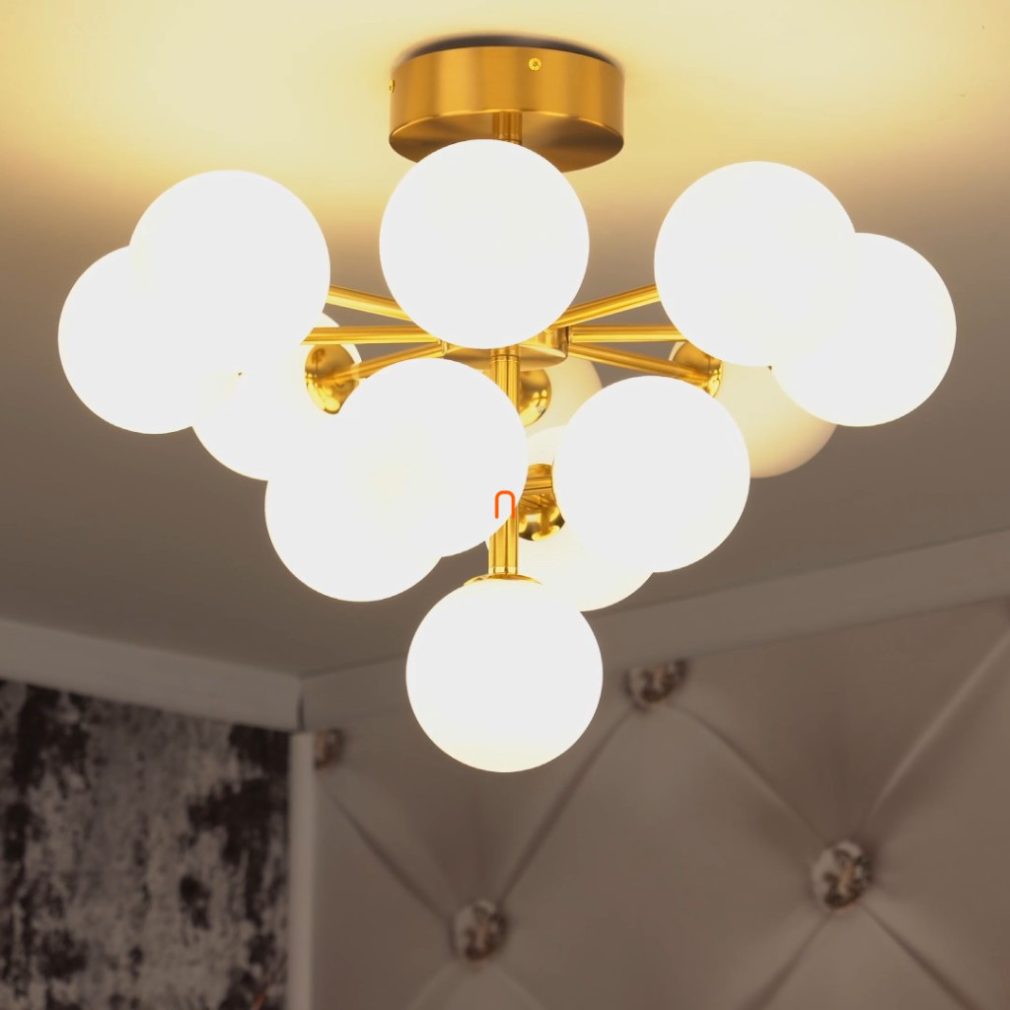 Lampa de tavan cu glob de sticlă în culoare auriu mat opal - Grappy Globo 56143-13GD