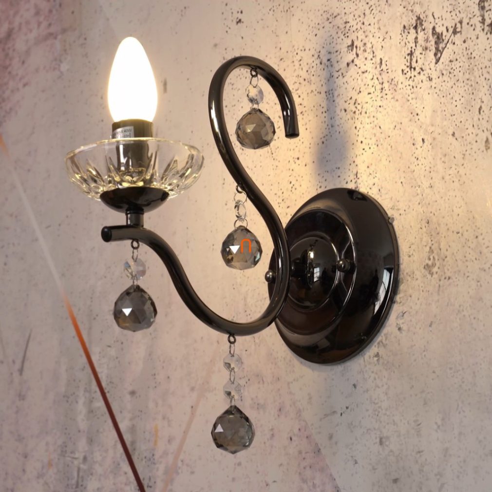 Aplic de perete fumurii cu ornamente din cristal - Camila Globo 64134W
